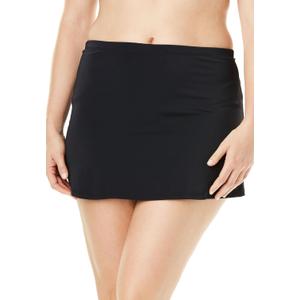 Swimsuits For All Women's Side Slit Swim Skirt (Plus (12, Black)