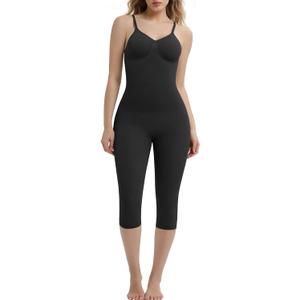 Shapewear Bodysuits for Women Tummy Control Fajas Full Body Shaper Butt Lifting Compression Leggings (Medium, Black)