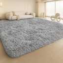 Large 9x12 Area Rug for Living Room, Soft Shag Rugs for Bedroom, Non-Slip Ultra Fluffy Rug,Modern Plush Carpet for Girls Boys Kids Room Dorm,Fuzzy Rug for Home Decor Aesthetic,Gray (Grey)