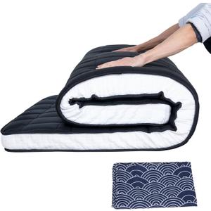 Japanese Floor Futon Mattress with Removable Cover - Twin Size 4" Thick Foldable Floor Bed Mattress Memory Foam Sleeping Mat Suitable for Guest, Nap, RV (Clouds)