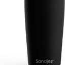SANDJEST Black Tumbler 20oz Stainless Steel Double Wall Vacuum Insulated, Travel Coffee Cup, Gifts for Men Women Birthday Christmas