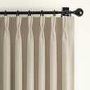 PleatedDrapes Room Darkening Natural Linen 84 Inch Curtains for Living Room, Modern Pinch Pleat Warm Beige Blackout 2 Layer Viral Curtain Thermal Sound Dampening Window Drape 84 Inches Length 2 Panels