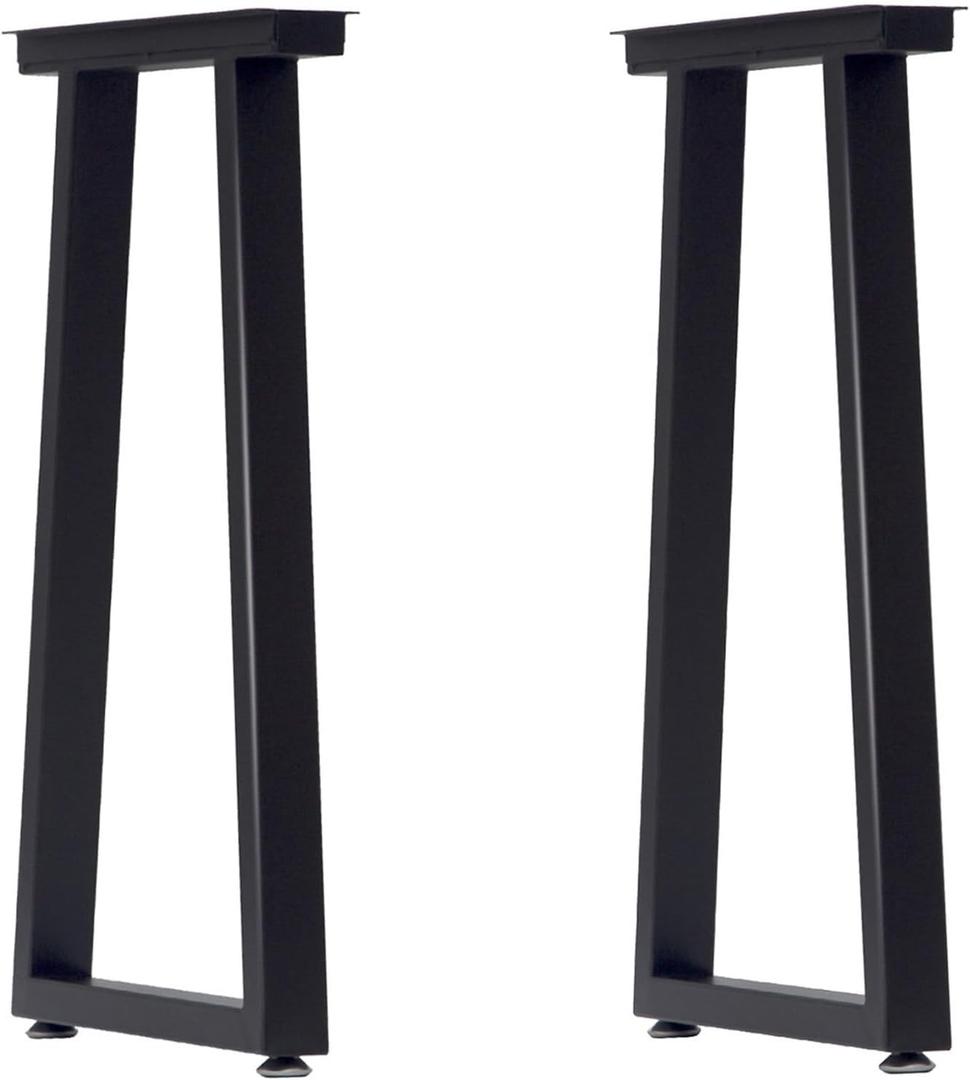 Taelakeni 40 Inch Metal Bar Table Legs, Heavy Duty Dinning Table Leg with Adjustment Feet Pads, Set of 2, Trapezoid Style