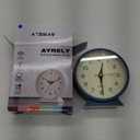 AYRELY 4.5" Analog Alarm Clock,Small Retro Desk Clock Battery Operated,Slient Metal Table Clock with Light for Living Room Decor,Bedroom,Bedside,Shelf (Blue)