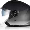 ORIGINE 3/4 Open Face Motorcycle Helmet with Double Visor for Scooters, DOT Approved, Medium