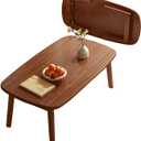 Multifunction Portable Foldable Floor Table, Low Japanese Folding Coffee Tables, Small Space Tatami, Chabudai, for Eating, for Bedroom, Living Room, Balcony, No Assembly