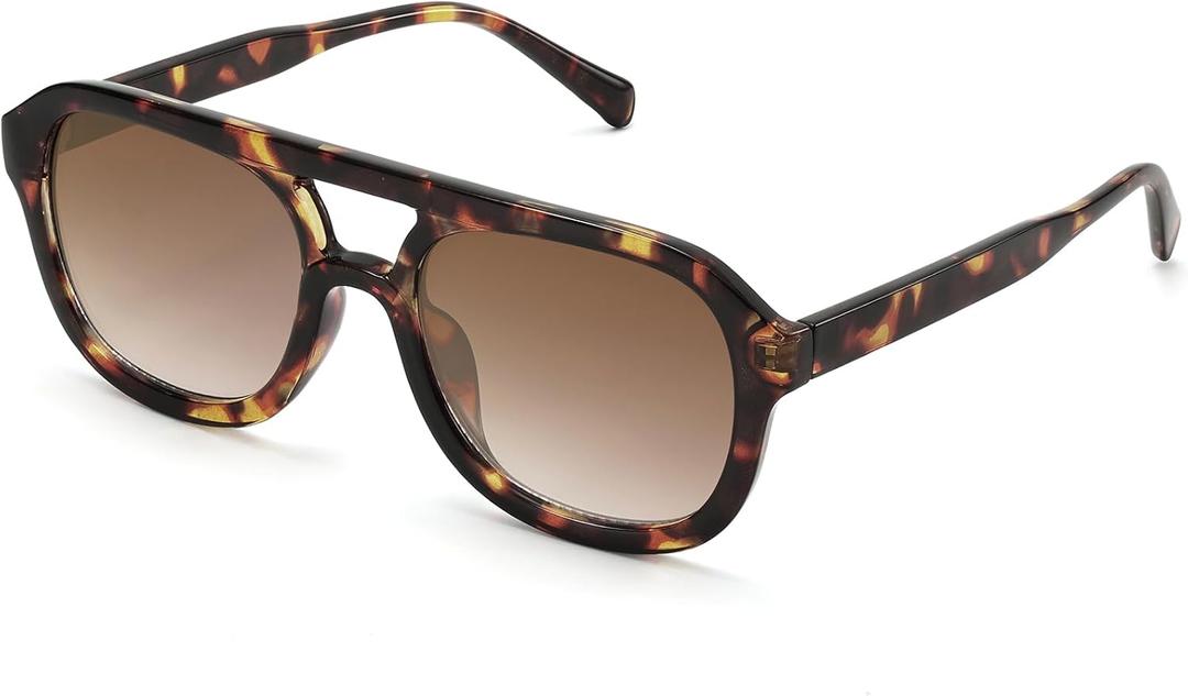 Retro Aviator Sunglasses for Women Men Trendy Square Pilot Shades 70s Vintage Sun Glasses
