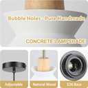 9.4in Concrete Pendant Light 3 Pack, Small White Kitchen Island Lighting Hanging Lamp Cement Nordic Wabi Sabi Light Fixture for Dinning Room Over Table Foyer Entryway Bedroom