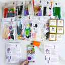 Winlyn 24 Sets Halloween Crafts Kits Fall Crafts DIY Craft Stick Halloween Ornaments Decorations Art Set Jack-O-Lantern Ghost Foam Stickers Arts and Crafts for Kids Classroom Activities Party Favors