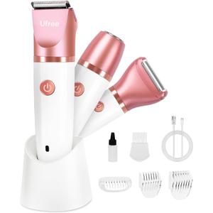 Ufree Electric Shaver Razors for Women Pubic Hair, Bikini Trimmer for Face and Body Hair, Wet & Dry Use Groomer, Hair Trimmer, Birthday Gifts for Women, Gold