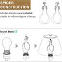 Seaside village Small Lamp Shades for Table Lamp, Natural Linen Lamp Shades Set of 2, 5.5" Top x 10" Bottom x 6.6" High, Brown Burlap Lampshade Replacement, Spider, Bulb Clip Adapters Included