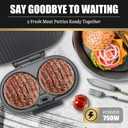 FineMade Double Mini Grill Maker, Breakfast Sandwich Maker, Burger Press Patty Maker, Panini Press Grill, Small Electric Grill, Ideal for Making Breakfast, Lunch and Snacks