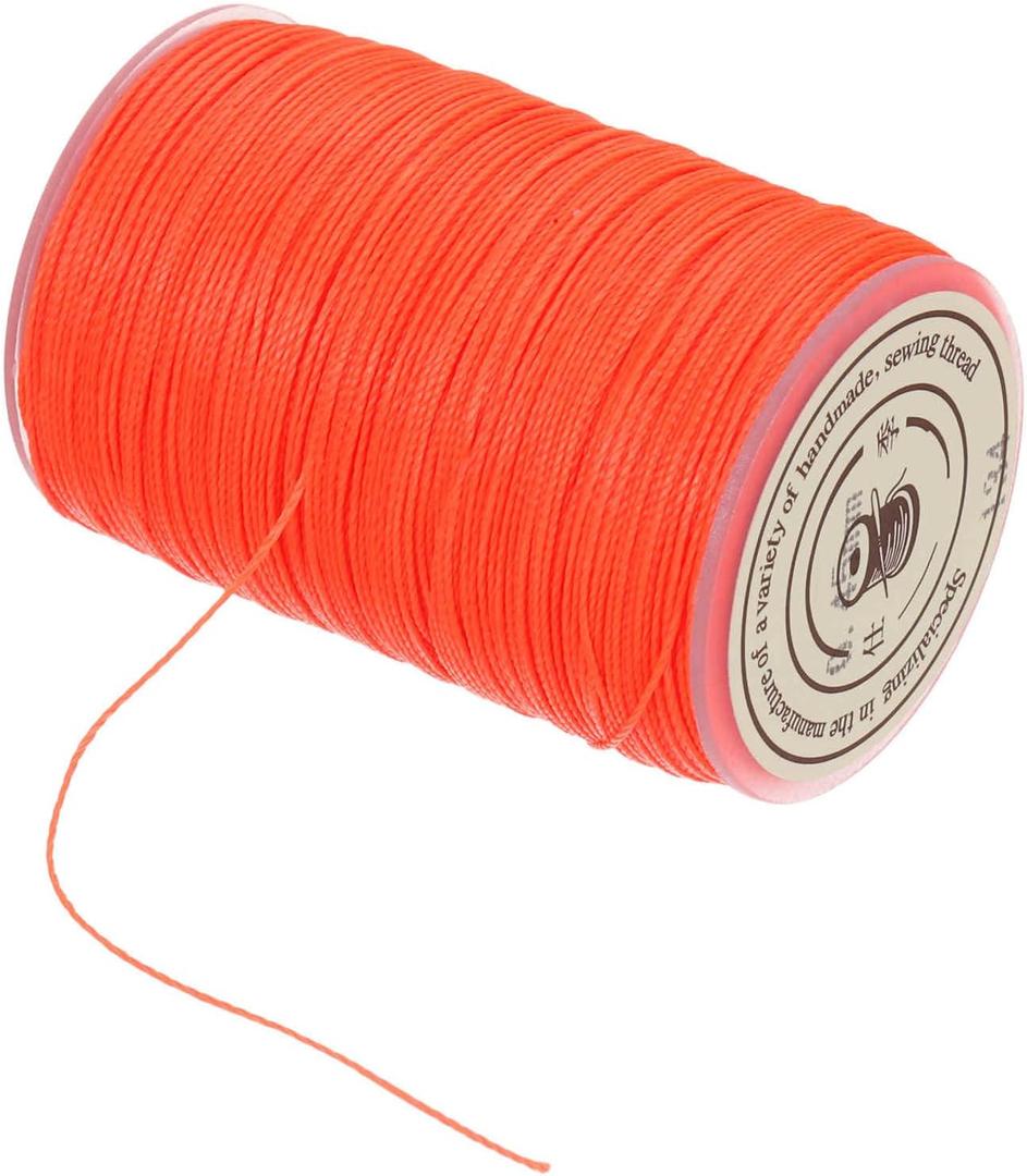 MECCANIXITY Waxed Cord 0.45mm Waxed Thread 87 Yard Wax String Leather Cord for Bracelet Making, Necklaces, Beading, Jewelry Making and DIY Crafts (Bright Orange)