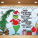 Sunwer Merry Christmas Photo Booth Backdrop Green Elf Winter Holiday Party Decor Xmas Indoor Outdoor Wall Hanging Background Decoration Supply (7×5ft)