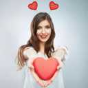 2 x CHUN-YAN Heart Headband - Glitter Valentines Headbands for Women - Valentines Day Accessories Costume Love Decorations Party Favors Outfit