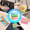 6 x Forggon 15pcs Microfiber Cleaning Cloth Lint Free, Absorbent, Streak Free, Non-Abrasive, Reusable and WashableCleaning Towels with 5 Color Assorted,11.5"X11.5"(Green/Blue/Yellow/Pink/Grey)