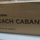 Beach Cabana 8'×8', UPF 50+ Sun Shelter with Side Wall, Adjustable Height, 1011240 cubic inches