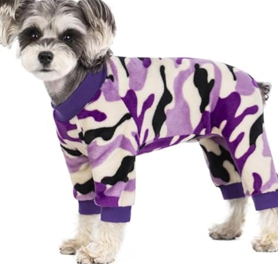 Dog Pajamas for Small Dogs, Camo Winter Dog Onesie, Warm Velvet Puppy Jumpsuit, Doggies Bodysuits, Girl Boy Dog Winter Clothes for Chihuahua, Yorkie, Teacup, Schnauzer, Cold Weather Dog Apparel, 2XL