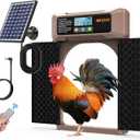 Solar-Powered Automatic Chicken Coop Door with LCD Screen - 4 Open Modes (Timer, Light Sensor, Remote, Manual) - Rechargeable Double-Direction Electric Poultry Door for Secure & Convenient Coop Access (Black)