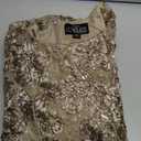 Alex Evenings Women's Long Rosette Mother of The Bride Dress with Short Sleeves (18, Champagne)