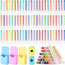 Qilery 149 Pcs Dustless Chalk for Kids Colored Sidewalk Chalk With Holder Easter gifts Back to Learning Gifts Washable Magnetic Holder for Indoor Drawing Writing Board Supplies(Multicolor)