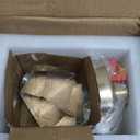 IDEQUY Semi Flush Mount Crystal Gold Ceiling Light Gold,2700K Warm White