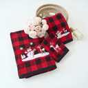 Marina Decoration Christmas Premium Luxury Decor Ultra Soft 100% Cotton Embroidered Bathroom Modern 3 Piece Towel Set, Red Black Plaid Snowman and Deer Pattern