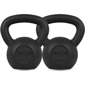 Yes4All 35lb Kettlebell Set of 2 Cast Iron for Dumbbell Weights Exercises, Gym, Fitness, Full Body Workout Equipment Push up, Grip and Strength Training