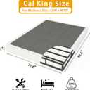 LUMUNANCE Cal King Box Spring Bed Base 7-Inch Height Heavy Duty Metal Mattress Foundation with Fabric Cover, Easy Assembly, California King