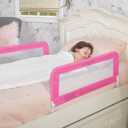 Dream On Me Lightweight Mesh Security Adjustable Bed Rail Double Pack with Breathable Mesh Fabric in Pink, 2 Count (Pack of 1)