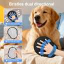 Pet Hair Removal Glove - Magic Brush Electrostatic Mitt for Dogs & Cats, Reusable Grooming Gloves - Dog Hair Remover Tool with 5-Finger Design for Couch, Carpet, Furniture, Laundry & Clothing(Blue)