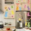 4 x Easter Window Clings, Bunny Rabbit Easter Gel Stickers Decorations Double-Side Window lings for Glass Windows Door Wall Holiday Party Decor