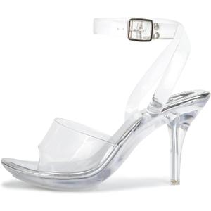 NBUUNBU Clear Heels For Women Transparent Strappy Platform Sandals Ankle Strap High kitten Heel Sexy Slingback Stiletto Comfortable Dress Shoes Open Toe Slip On Mules Pump, Size 6.5 