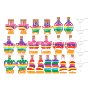 JellyArch 30 Pcs Sand Art Bottle Kit, Sand Art Containers, Colored Art Sand, Funnels for Wedding, Birthday Party Decoration, Arts & Crafts