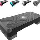 GYMMAGE Adjustable Workout Aerobic Stepper, Aerobic Exercise Step Platform with 2 Risers, Exercise Step Deck for Fitness, 26.5" Trainer Stepper with Non-Slip Surface Home Gym & Extra Risers Options