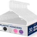 SereneLife 30 Pack Plastic Hangers, Non-Slip, Space-Saving Closet Organizers, Durable and Strong for Shirts, Sweaters, Hoodies, Kids Clothes & Dresses, Ultra-Thin, Lightweight