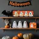 Cute Halloween Decor, Wooden Halloween Table Centerpiece Decorations for Home, Indoor Home Decorative Signage Shelf Desk Fireplace Mantle Rustic House Decor(G03)