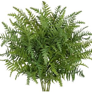 Hollyone 8pcs Fake Fern Stems Bush for Outdoors Indoors 19.6" Boston Ferns Artificial Plants Greenery Stems Faux Shrubs Plant for Garden Farmhouse Front Porch Table Window Box Home Decorations