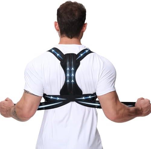 Luckela Posture Corrector for Men and Women, Adjustable Back Brace for Back, Neck and Shoulder Pain Relief, Back Support for Posture Improving Scoliosis, Hunchback, Hump, Thoracic, Spine Corrector (Large)
