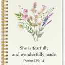 Bible Christian Wildflower Spiral Notebook, Inspirational Religious Journaling Notebooks for Work Office School, Floral Plant Prayer Hardcover Journals Gifts for Women, 160 Pages 5.5 x 8.3 Inch (Color01)