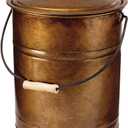 Plow & Hearth 3 Gallon Black Large Ash Bucket with Lid and Wood Handle | 28 Gauge Galvanized Iron Metal | Double Bottom | Tool for Fireplaces Fire Pits Wood Burning Stoves (Copper)