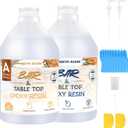LEEYA RESIN Epoxy Resin Kit with Pumps 1 Gallon, Table Top Epoxy Resin Crystal Clear, Ultra-Gloss, Self-Leveling Resina Epoxica for River Table, Countertop, Arts & Crafts, Woodwork, Jewelry 1:1 Mix