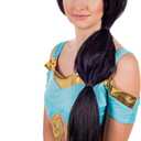 fun shack Arabian Costume for Women, Arabian Princess Wig, Black Ponytail Wig, Egyptian Headpiece Accessories, Egyptian Wig