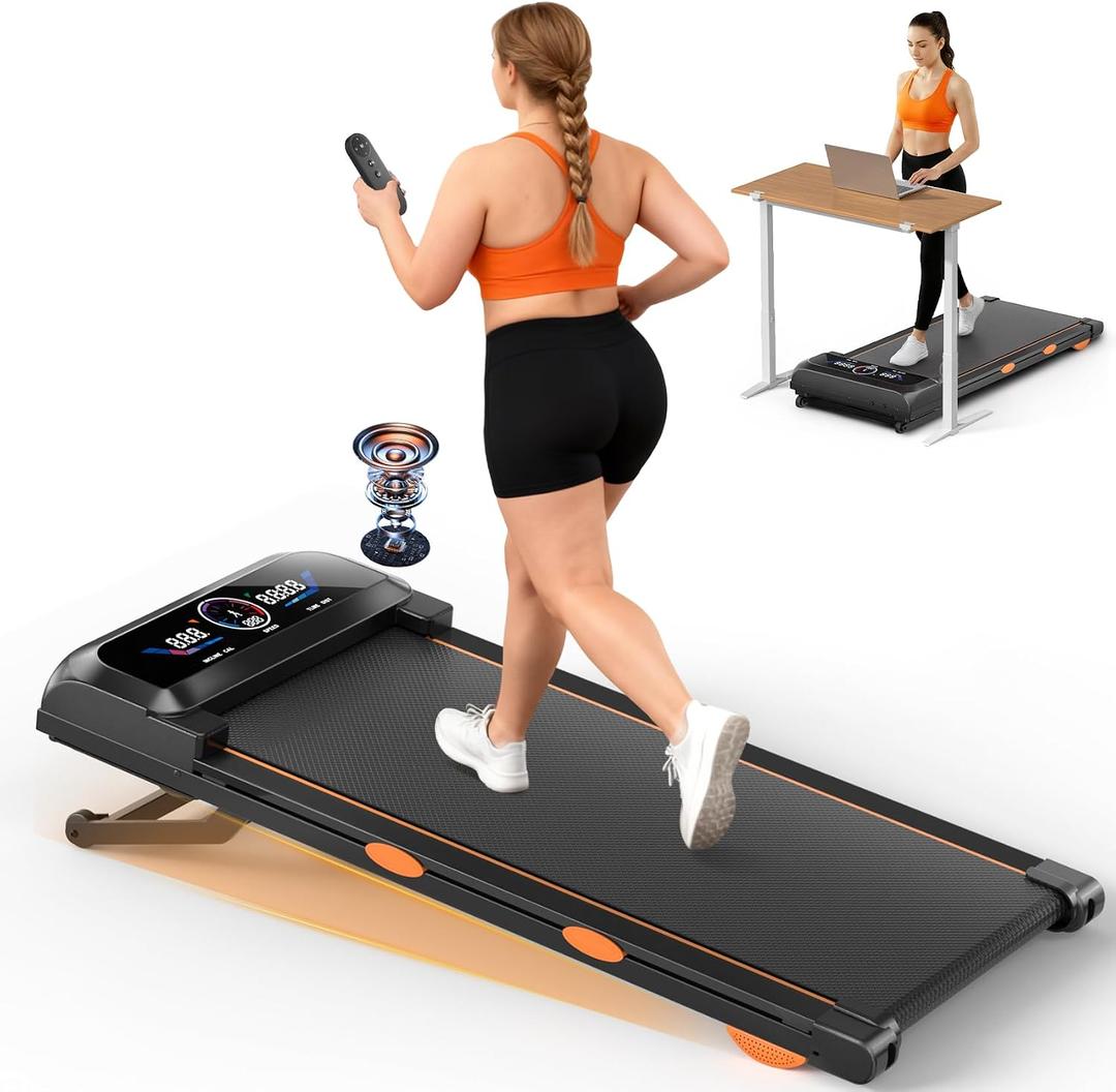 Walking Pad Treadmill with 17% Auto Incline 12-Level, 450 lbs Capacity RGB UI Screen, 3 in 1 Under Desk Treadmill with Auto Incline & Bluetooth Speaker, 3.5HP Quiet Portable Treadmills for Home, APP