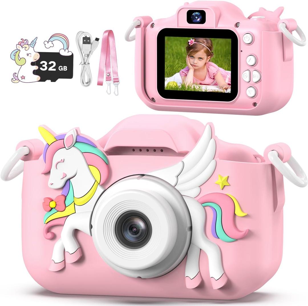 Masterbee Children's Camera Toys for Girls & Boys, 3-12 Years - 1080P HD Video Kids Digital Camera - Perfect for Christmas & Birthday Gifts (Colorful Pink)