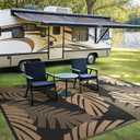 GENIMO Outdoor Rug, Waterproof Plastic Rugs for Patio, 5'x8' Black Brown