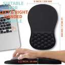 Ergonomic Mouse Pad with Wrist Support & Massage Design  Memory Foam Cushion, Non-Slip PU Base  Carpal Tunnel Pain Relief for Wireless Mouse & Desk Use  12x8 Inch (Black)