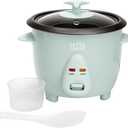 Tasty Mini Rice Cooker with Removable Nonstick Bowl and Auto Keep Warm Function, Great For Soups, Stews, Grains and Oats, 6 Cups Cooked (3 Cups Uncooked), 1.5-Quart, Aqua