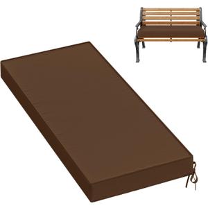 Premium Outdoor Bench Cushions for Patio Furniture 3.5inches Memory Foam Bench Cushion Waterproof Fade Resistant Porch Swing Cushions with Straps 4218 Inch Chocolate