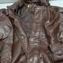 PRETTYGARDEN Women's Faux Leather Motorcycle Jacket Trendy Fall Spring Clothes Oversized Zip Up Winter Coat Outerwear (Medium, Dark Coffee)